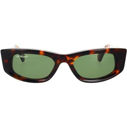 Irregular Design Sunglasses in Havana Acetate , unisex, Sizes: 51 MM - Off White - Modalova