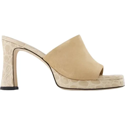 Embossed Leather/Suede Sandals , female, Sizes: 4 UK, 7 UK - By FAR - Modalova