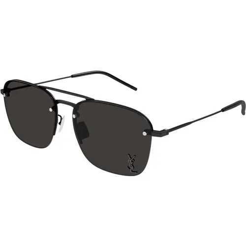 Schwarze/Graue Sonnenbrille SL 309 M , Damen, Größe: 57 MM - Saint Laurent - Modalova