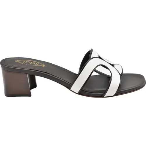 White Leather Chain Sandals , female, Sizes: 3 UK, 5 UK, 6 UK, 4 UK, 7 UK - TOD'S - Modalova