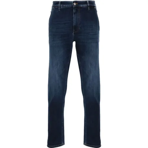 Blaue Denim Jeans Whiskering Effekt , Herren, Größe: W36 - PT Torino - Modalova