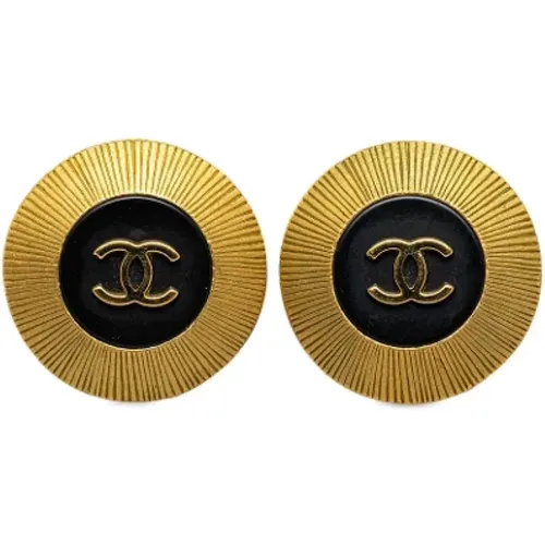 Pre-owned Gold earrings , female, Sizes: ONE SIZE - Chanel Vintage - Modalova