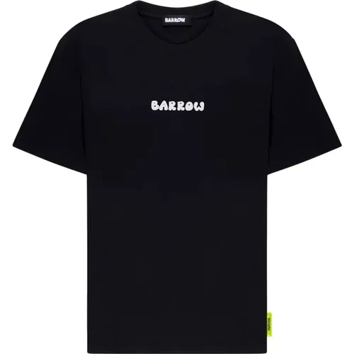 Cotton T-shirt with Teddy Bear Print , unisex, Sizes: XL - Barrow - Modalova