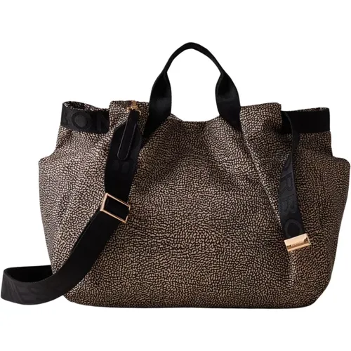X11 Shopping Bag Natural/Black , female, Sizes: ONE SIZE - Borbonese - Modalova