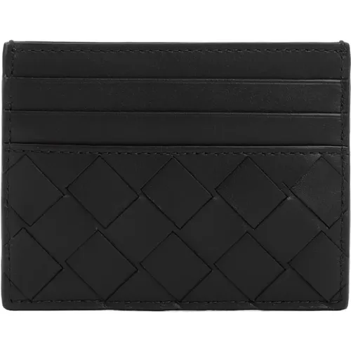 Leather Credit Card Case , male, Sizes: ONE SIZE - Bottega Veneta - Modalova