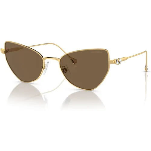 Gold/Brown Sunglasses SK 7011 , female, Sizes: 56 MM - Swarovski - Modalova