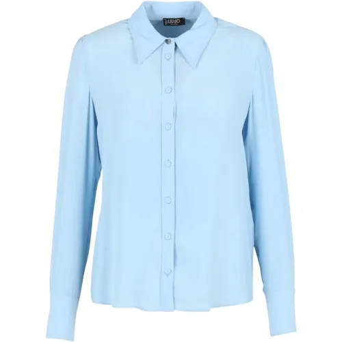 Classic Collar Solid Color Women`s Shirt , female, Sizes: L - Liu Jo - Modalova