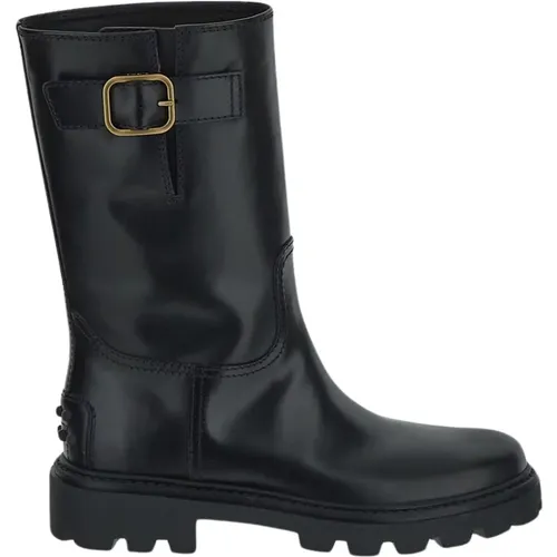 Leather Buckle Strap Boot , female, Sizes: 6 UK, 6 1/2 UK, 5 1/2 UK, 3 1/2 UK, 5 UK, 3 UK, 7 UK, 4 1/2 UK - TOD'S - Modalova
