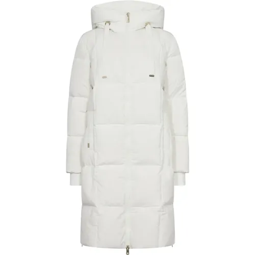 Long Down Coat Offwhite , female, Sizes: L, XL, 2XL, XS, S, M - MOS MOSH - Modalova