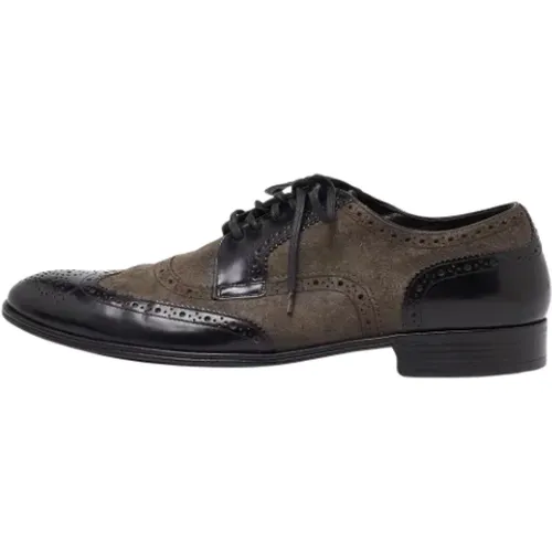 Pre-owned Leather flats , male, Sizes: 9 UK - Dolce & Gabbana Pre-owned - Modalova