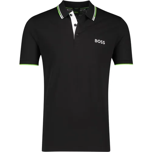 Schwarzes Poloshirt mit kurzen Ärmeln , Herren, Größe: M - Hugo Boss - Modalova