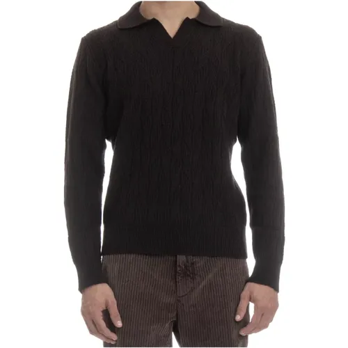 Sweater Ribbed Collar Stylish Design , male, Sizes: M, L - Drumohr - Modalova