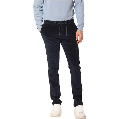 Marineblaue Samt Chino Jogger Hose , Herren, Größe: 3XL - Mason's - Modalova