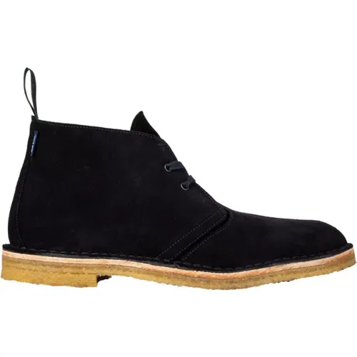 Lace-Up Desert Boots Dark Navy Leather , male, Sizes: 7 UK - PS By Paul Smith - Modalova