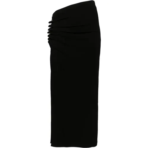 Ruched Side Slit Skirt , female, Sizes: M, S - Paco Rabanne - Modalova