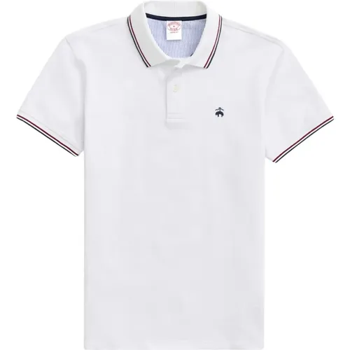 Weiße Golden Fleece Supima Tipped Polo Shirt , Herren, Größe: S - Brooks Brothers - Modalova