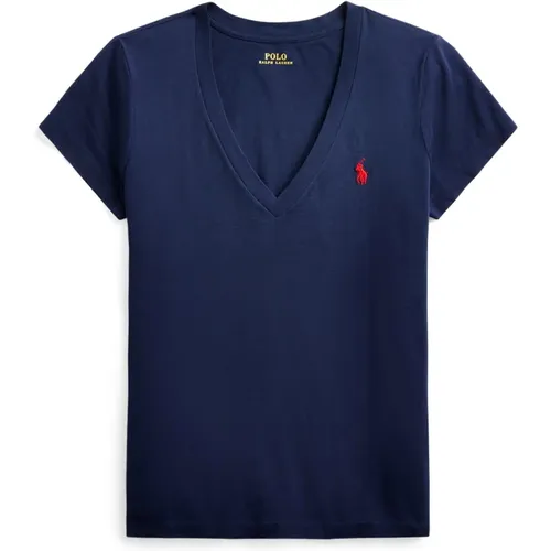 Classic V-Neck Short Sleeve Shirt , female, Sizes: 2XL - Polo Ralph Lauren - Modalova