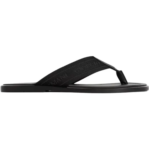 Polyester Sandals K001 Nero , male, Sizes: 7 UK - Giorgio Armani - Modalova