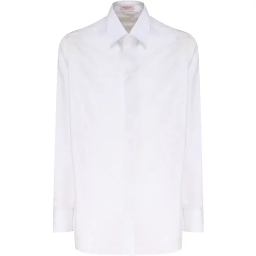 Cotton Shirt with VLogo Detail , male, Sizes: XL, L, M - Valentino Garavani - Modalova