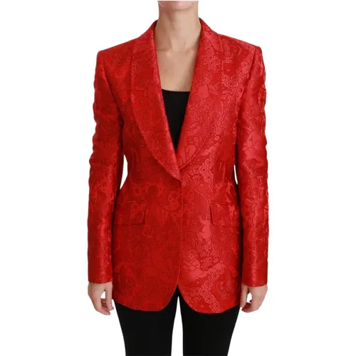 Roter Floral Angel Blazer Mantel - Dolce & Gabbana - Modalova