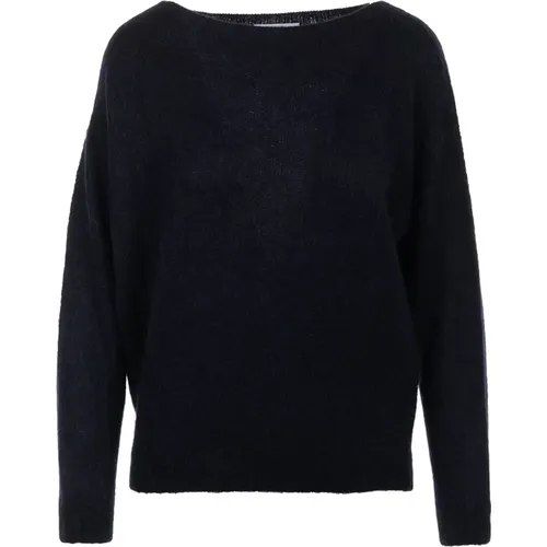 Blau Bootshals Pullover , Damen, Größe: M - NIU - Modalova