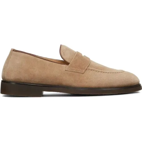 Flache Wildleder Penny Loafer Schuhe , Herren, Größe: 44 EU - BRUNELLO CUCINELLI - Modalova