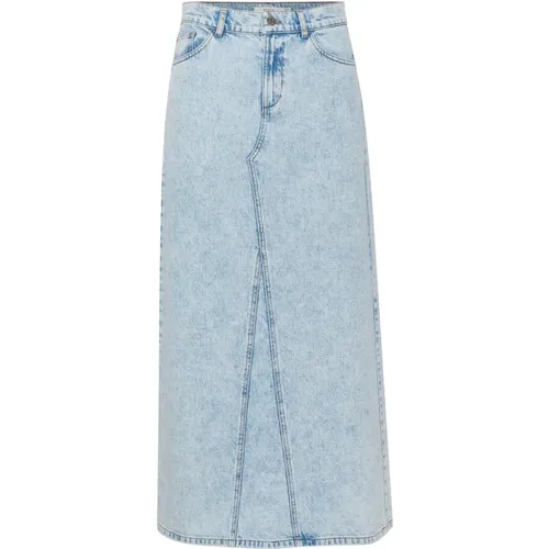 Light Long Denim Skirt , female, Sizes: XS, L, M - Gestuz - Modalova