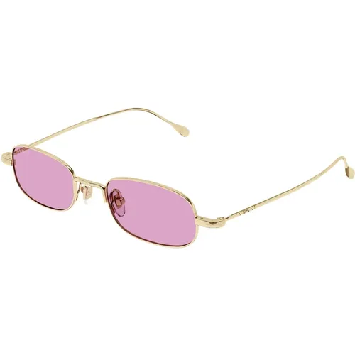 Rechteckige Schmale Metallsonnenbrille Gg1648S 005 - Gucci - Modalova