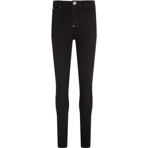 Schwarze High-Waist Jegging Hose - Philipp Plein - Modalova