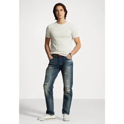 Klassisches Weißes T-Shirt , Herren, Größe: XL - Ralph Lauren - Modalova