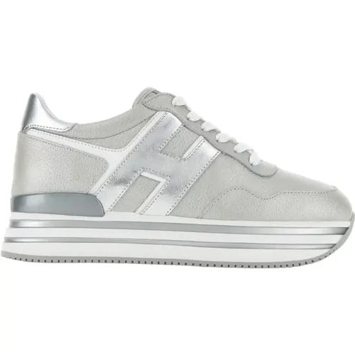Flat shoes Silver , female, Sizes: 5 1/2 UK - Hogan - Modalova