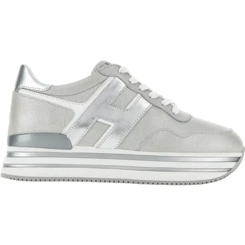 Flat shoes Silver , female, Sizes: 6 1/2 UK - Hogan - Modalova