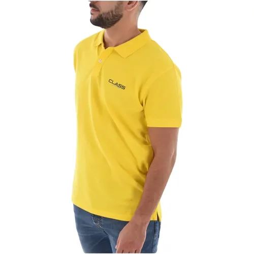 Gelbes Polo-Shirt mit Logo , Herren, Größe: 2XL - Cavalli Class - Modalova