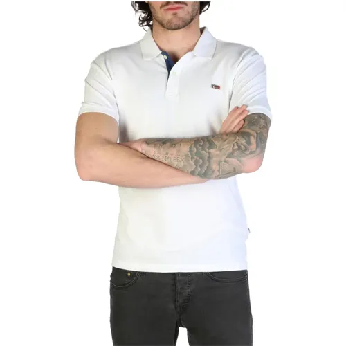 Herren Slim Fit Logo Polo Shirt , Herren, Größe: S - Napapijri - Modalova