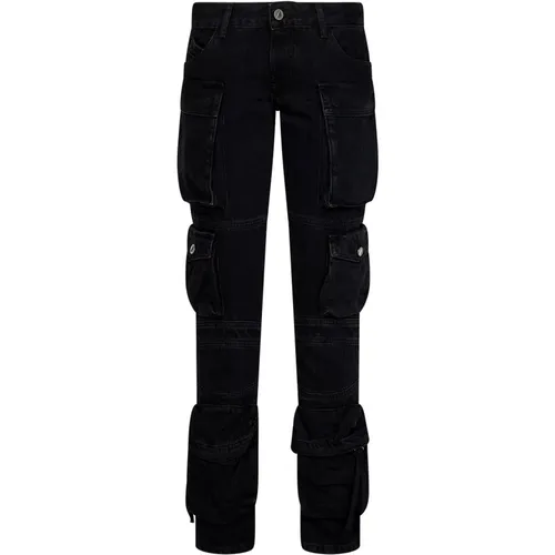 Cargo Jeans with Logo Embroidery , female, Sizes: W27, W25, W28, W26 - The Attico - Modalova