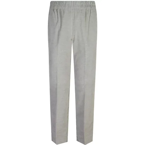 Slim-Fit Grey Trousers Aw24 , female, Sizes: L - Le Tricot Perugia - Modalova