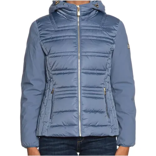 Short Shiny Puffer Jacket for Women , female, Sizes: XS - YES ZEE - Modalova