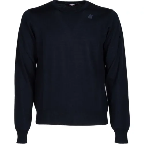 Tiefblauer Merinowollpullover , Herren, Größe: XL - K-way - Modalova