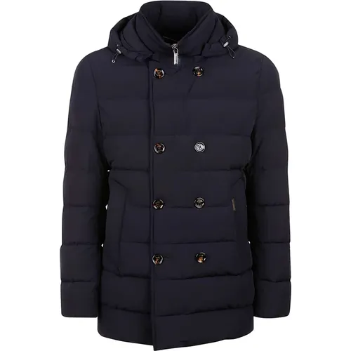 Double-Breasted Coat with Hood , male, Sizes: S, 3XL, XL, 2XL - Moorer - Modalova