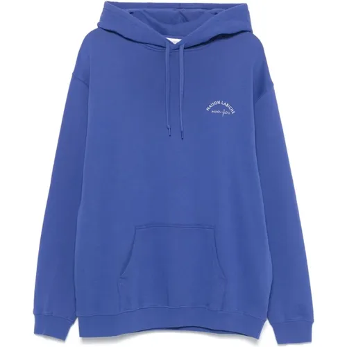 Blaue Kapuzenpullover Bestickt Logo , Herren, Größe: S - Maison Labiche - Modalova