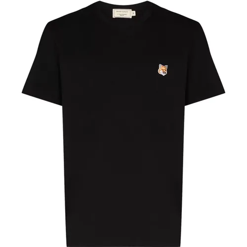 T-Shirts,Fox Head Patch T-shirt Schwarz - Maison Kitsuné - Modalova