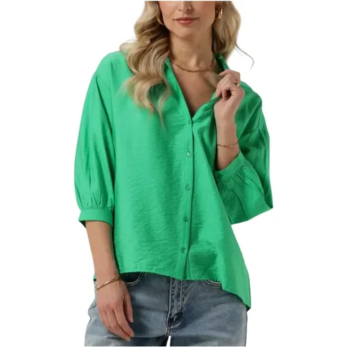 Grüne Violette Bluse Elegant Trendy Look , Damen, Größe: XL - Pom Amsterdam - Modalova