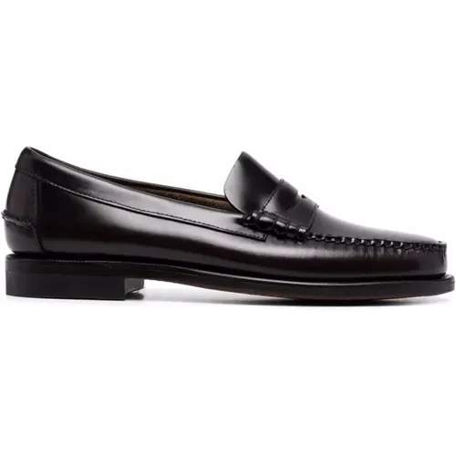 Burgunderrote Leder Slip-On Loafers , Herren, Größe: 43 EU - Sebago - Modalova