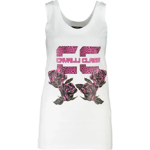 Elegantes weißes Logo Tank Top , Damen, Größe: XS - Cavalli Class - Modalova