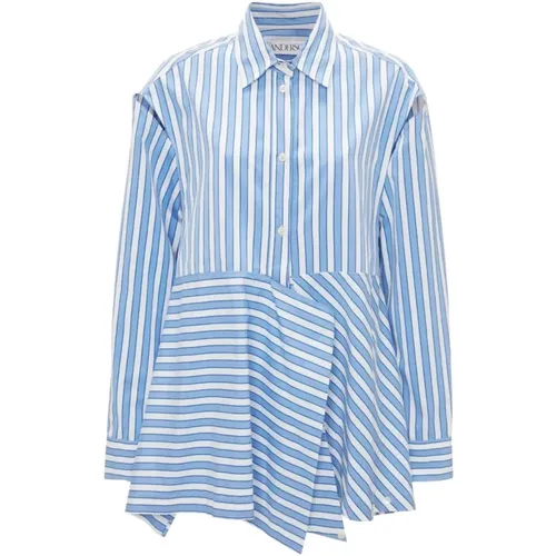 Deconstructed Striped Cotton Shirt , female, Sizes: S, XS, 2XS - JW Anderson - Modalova