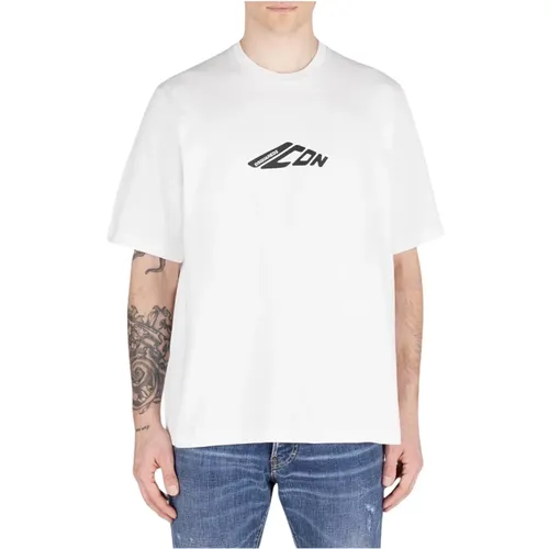 Locker geschnittenes Tee mit bedruckter Vorderseite , Herren, Größe: M - Dsquared2 - Modalova