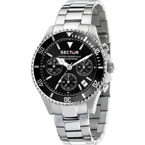Chronograph 230 Black Dial Stainless Steel , male, Sizes: ONE SIZE - Sector No Limits - Modalova
