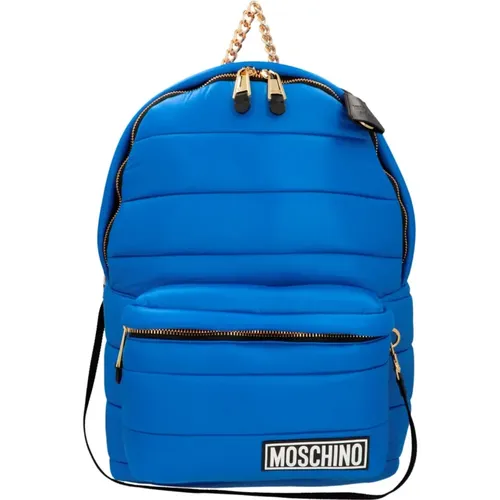 Quilted Hooded Backpack , female, Sizes: ONE SIZE - Moschino - Modalova