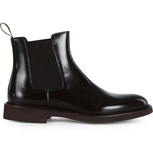 Leder Chelsea Boot Elastischer Stoffeinsatz , Herren, Größe: 43 EU - Doucal's - Modalova