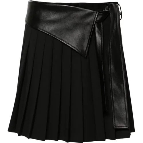 Pleated Skirt with Trim , female, Sizes: XS, S - alberta ferretti - Modalova